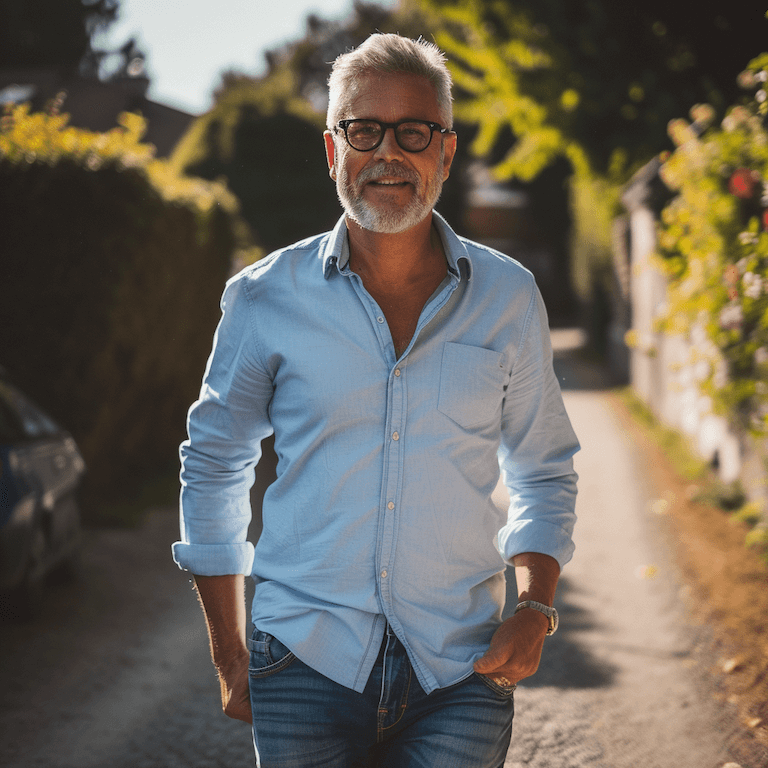Happy, healthy man who takes Clomiphene