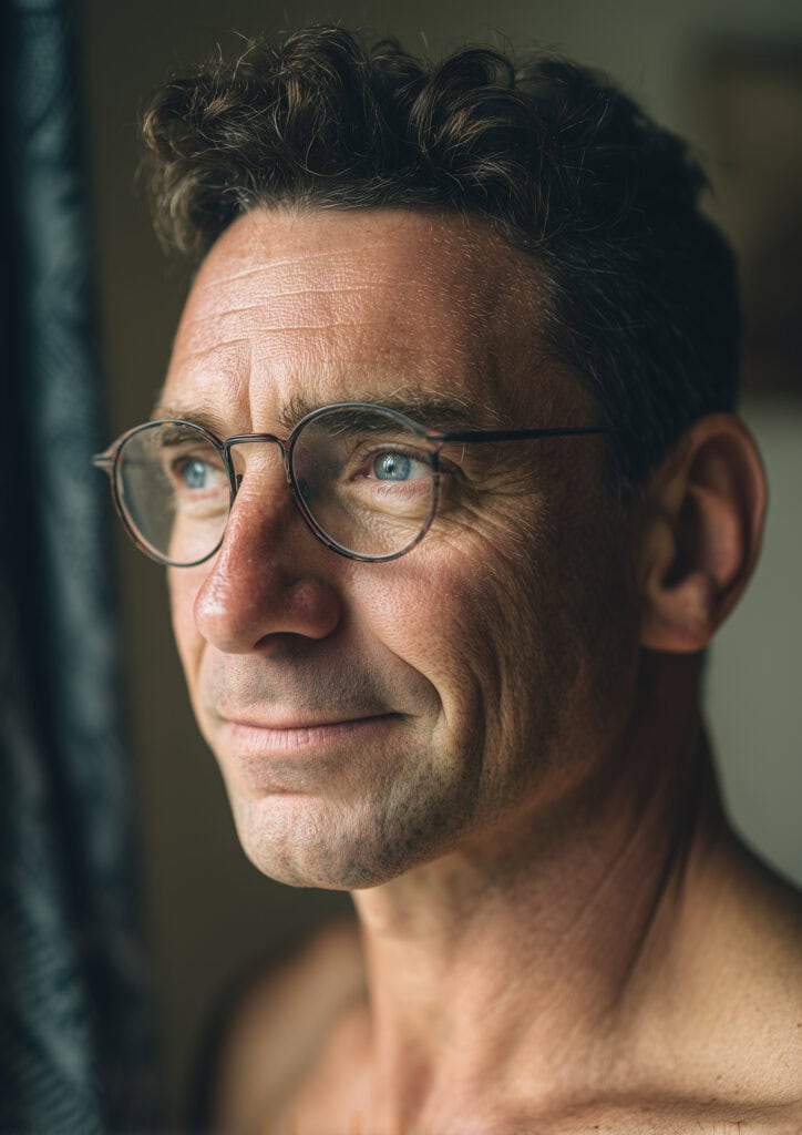 Man with improved recovery from sermorelin peptide therapy