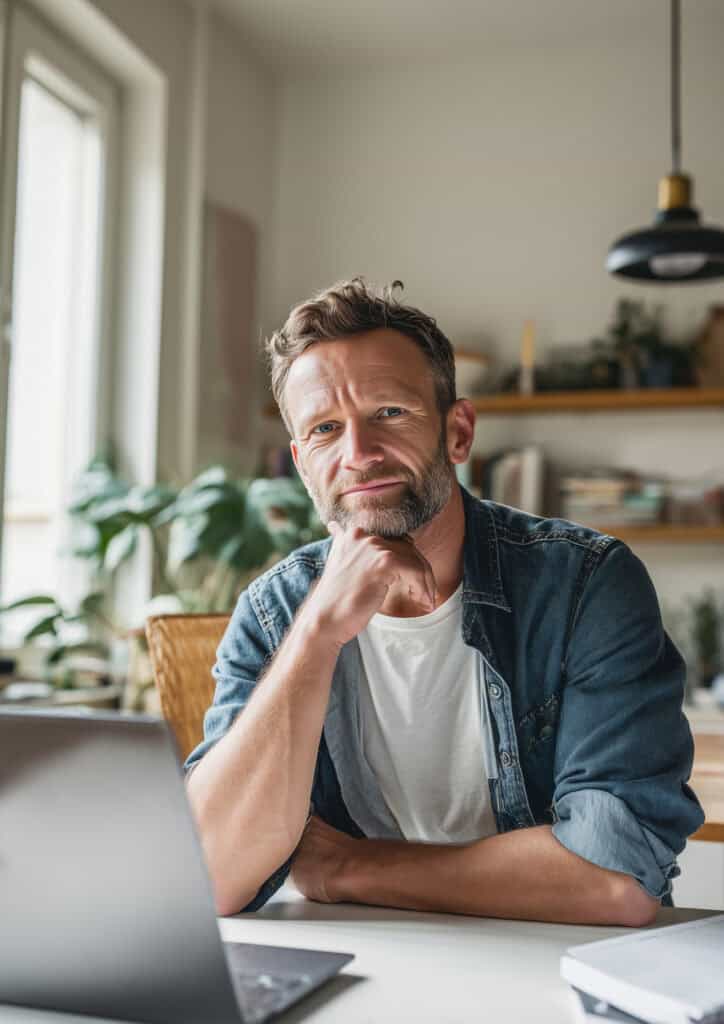 Man with improved confidence from sildenafil ED treatment