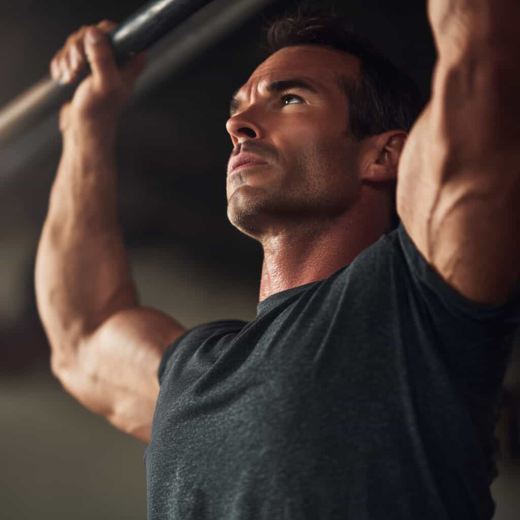 40s average build man doing a simple bodyweight workout in a 55ff56e7 9d99 4c7e b7b9 717687bc1ddc 0