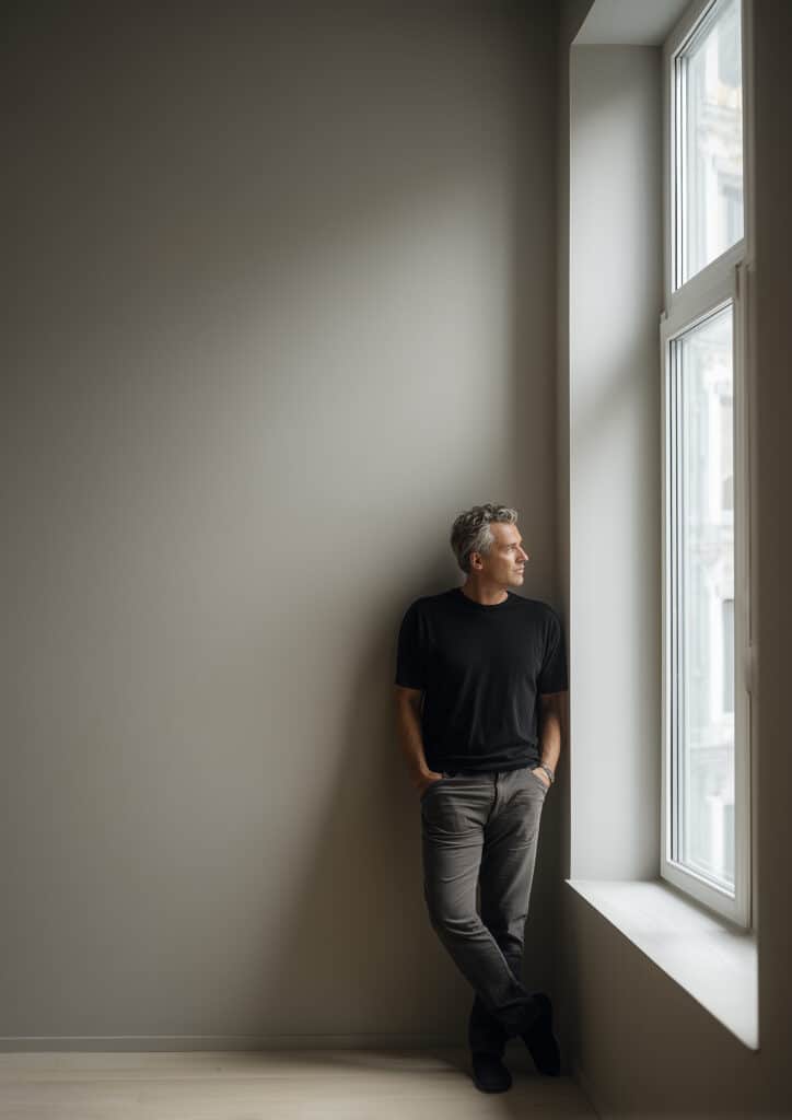 Man with restored desire from PT-141 for men treatment