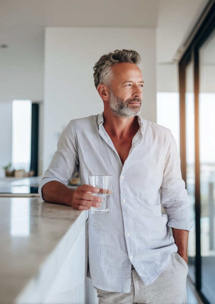 Man with improved energy from NAD+ injections treatment