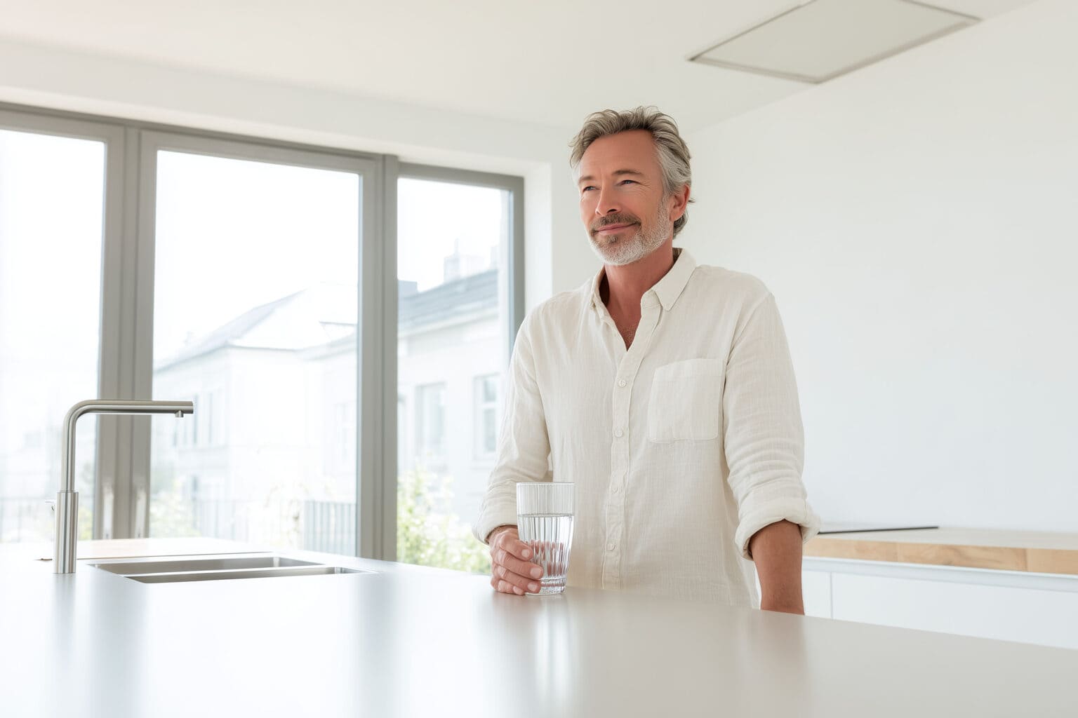 Man taking oral testosterone at home without injections