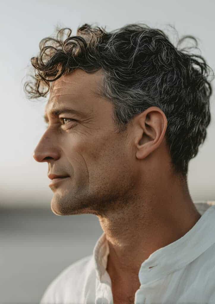 Man with restored confidence from tadalafil ED treatment