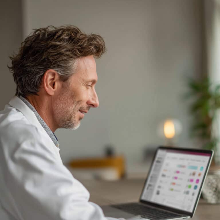 Reviewing lab results and treatment plan with provider