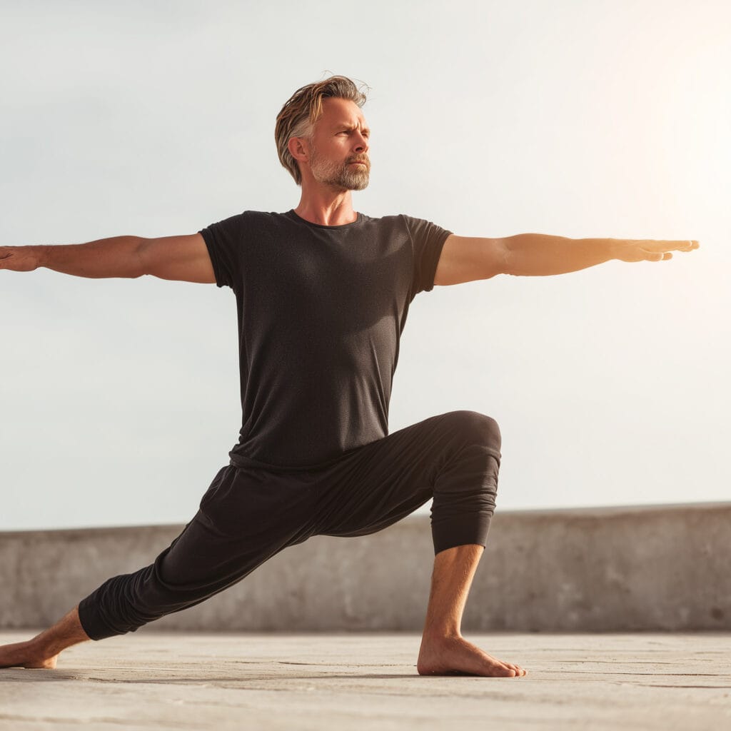 man doing simple yoga pose outside soft daylight clean minima 85fc23ab 06e1 4741 9265 3aeb87c3ec35 0