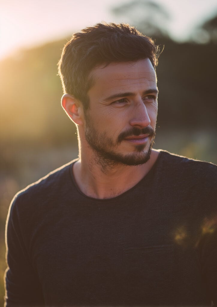 Man achieving weight loss with compounded tirzepatide treatment